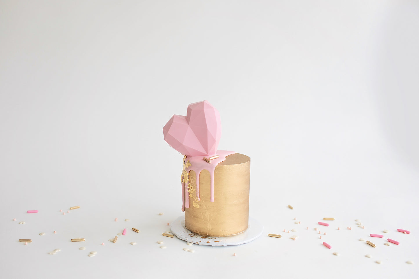 Geo Heart Mini Cake- Clear Gift Box