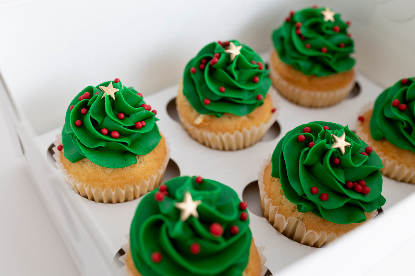 Christmas Tree Cupcakes Gift Box